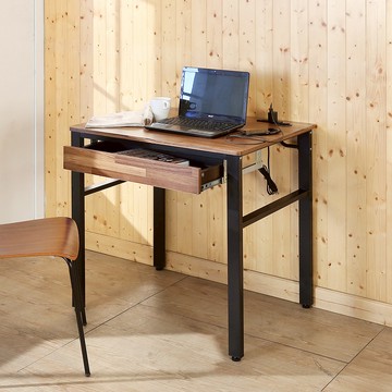 Buy JM 工業風低甲醛防潑水單抽屜附插座工作桌/電腦桌  80cm  胡桃木飾面  1個