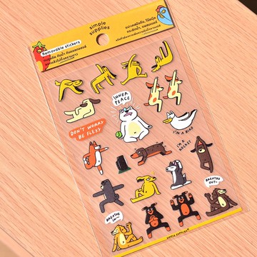 Yoga Dogs 防水透明貼紙