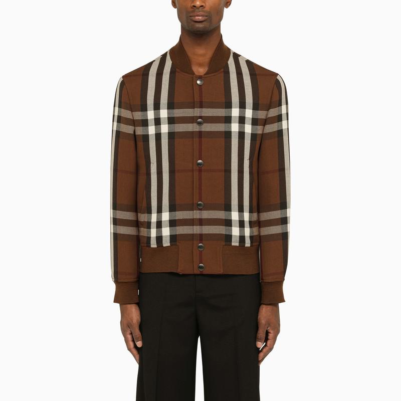 Burberry Dark brown Check bomber jacket