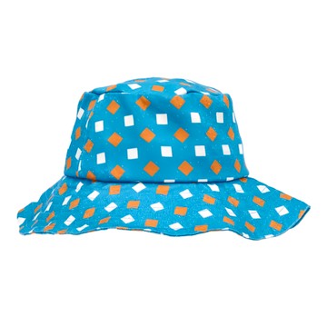 可調式有機棉遮陽漁夫帽 老磁磚8號  沙灘藍橘  頭圍54~58cm