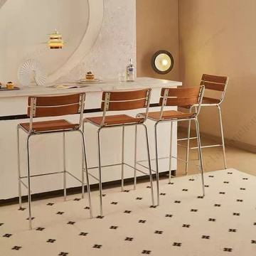 免運~最低價 北歐簡約高腳凳複古吧臺椅多層闆靠背酒吧咖啡廳商用吧凳吧臺椅