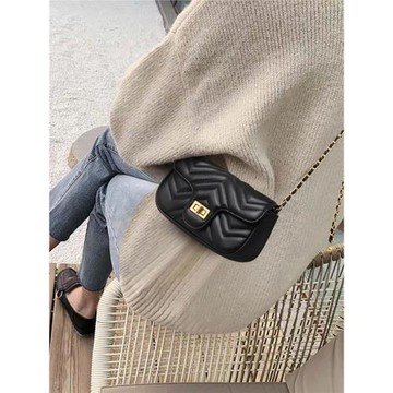 MK DA女包2025新款高級感真皮菱格鏈條小方包簡約時尚單肩斜挎包