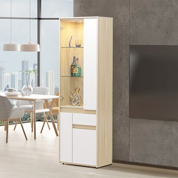 Homelike 喜家居2尺玻璃附LED燈展示櫃(2505)-61x37x201公分