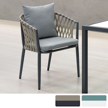Boden-喬爾鋁合金防水戶外休閒椅/扶手餐椅/商務洽談椅/商業椅(兩色可選)-60x58x78cm