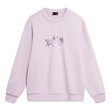(WMNS) Li-Ning Floral Logo Sweatshirt 'Mauve'