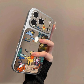 新款上新維尼小熊適用蘋果17手機殼iPhone16promax鏡面15大視窗14/13/12女