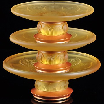 琉璃九品蓮果盤擺件果碟供佛水果貢盤招財佛前財神供果盤佛具用品