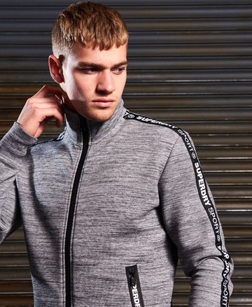 Superdry Men's Men's Gym Tech Track Top Light Grey / Concrete Marl/Ice Space Dye - Size: XS