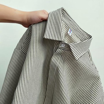 日系復古cityboy襯衫男生春秋長袖痞帥外套條紋港風內搭疊穿襯衣