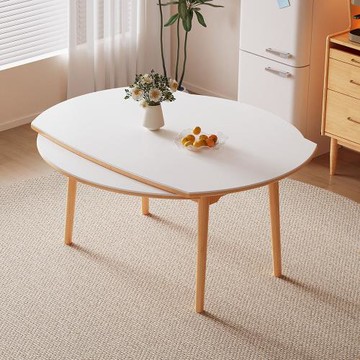 HappyLife 實木岩板伸縮餐桌 120公分 Y12264