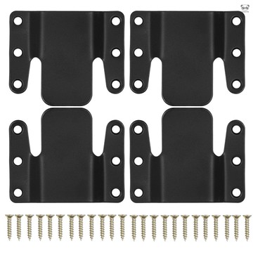 4Pcs 山字扣沙發插片，鉸鏈連接配件，組合沙發連接器，通用組合沙發互鎖 帶24枚螺絲 加厚款