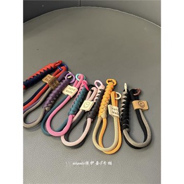 簡約網編織鑰匙掛繩適用蘋果無線藍牙耳機保護套掛飾車鑰匙掛繩