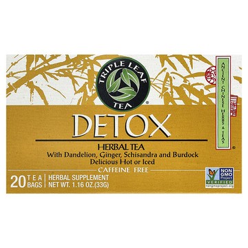 Triple Leaf Tea, 清體茶，無咖啡萃取，20 茶包，1.16 盎司（33 克）