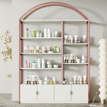 免運 開立發票  精品貨柜化妝品展示柜落地多層組合置物架美容院貨架產品展示架子 快速出貨