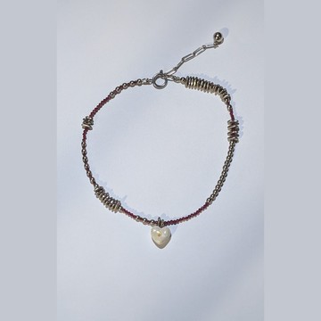 礁岩骨脊石榴石陶瓷項鍊