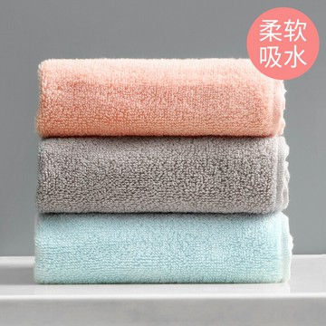 純棉洗臉洗澡家用男女成人兒童吸水不掉毛柔軟舒適素色條紋毛巾卷