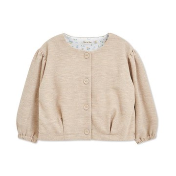 雅緻熊卡其針織夾層外套