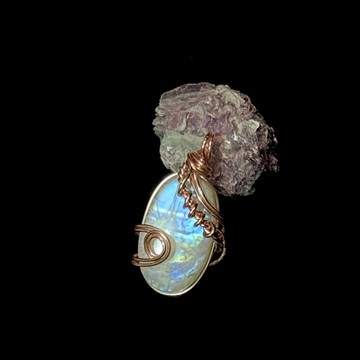 【雲暈】 金屬編織 月光石項鍊