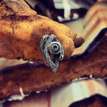 山海經系列【山神之三/山神瞳木耳飾】925純銀耳環單個(眼睛木紋)