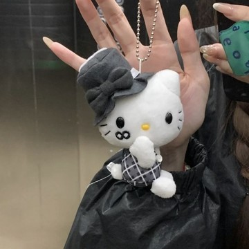 kitty吊飾🎀 hellokitty貓禮帽中古掛件公仔包包kt玩偶書包掛飾可愛書包 背包吊飾 可愛吊飾 包包吊飾