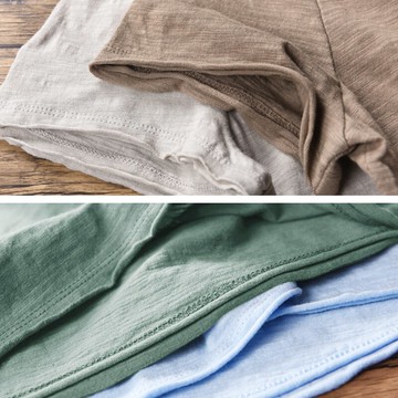 TW歐美街頭男士半短袖體恤港風復古做舊破邊V領夏季t恤純色竹節棉