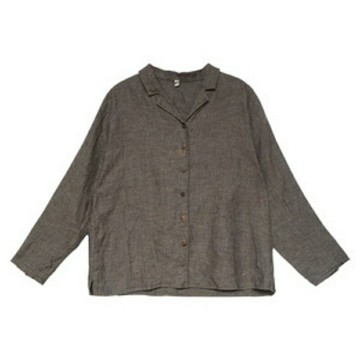 現貨+預購 襯衫長袖上衣-亞麻短款早春通勤女裝74kc65【獨家進口】【米蘭精品】