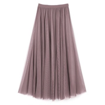 日本 GRL - [必收]飄逸顯瘦雙層傘紗裙-煙燻粉 (M)