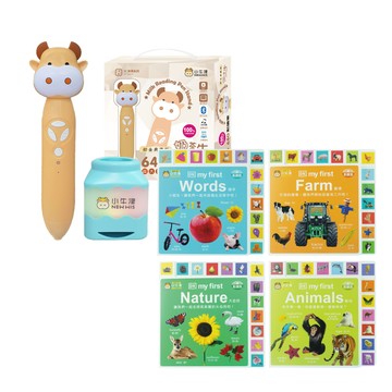 小牛津 - 【點讀套組】英國DK授權-my first 幼兒認知系列(識字+大自然+農場+動物)+64G奶茶牛點讀筆 鉑金...