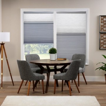 無拉繩日夜型蜂巢簾150X185淺灰