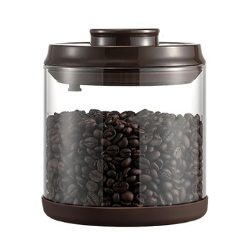 德利生活 密封玻璃咖啡罐 1.2L  1個  棕色