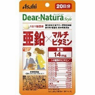 【メール便選択可】アサヒ ディアナチュラスタイル 亜鉛×マルチビタミン 20日分 20粒