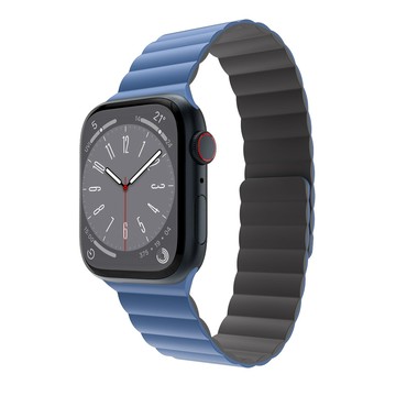 MAGEASY Skin 藍 磁吸矽膠防水錶帶 44-49mm H7910 【新竹皇家4895241111365】