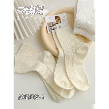 白色襪子女中筒襪夏季薄款棉襪ins潮日系運動襪情侶春秋長襪男士