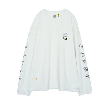 5th STREET｜中性｜印花圖案長袖T恤｜灰卡其