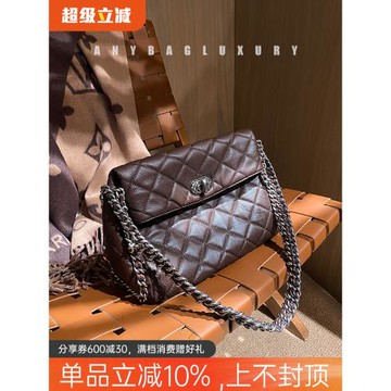 收藏級尖貨！巨重工泡芙菱格絎縫編織鏈條單肩包羊皮大容量腋下包