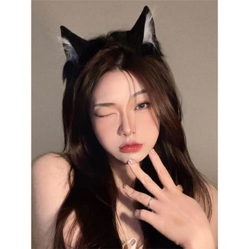 貓耳朵頭飾發箍可愛毛絨發飾萬圣節裝扮發夾圣誕節獸耳發卡lolita
