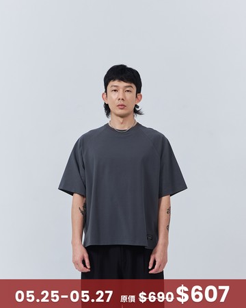 男裝 基本素面休閒短袖上衣-灰 M/L/XL