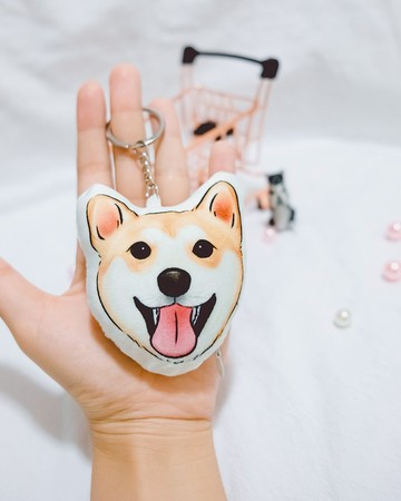 【客製化迷你CUSHION鎖匙扣】寵物 毛孩 似顏繪 ⋯鑰匙圈⋯