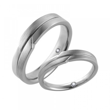 KOR 蔻兒鑽石 愛相遇 鑽石白鋼 情侶對戒/結婚對戒