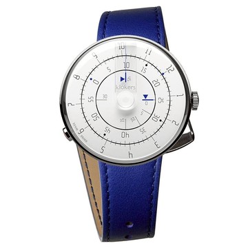 【買錶送 klokers 皮革零錢包，送完為止！】KLOK-01- M1 極簡白色錶頭 + 單圈皮革錶帶 綠色