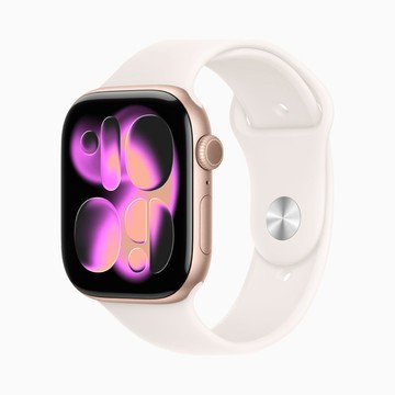 【Apple 蘋果】Watch Series 11 (GPS) 46mm玫瑰金鋁金屬錶殼 + 淡胭粉色運動型錶帶(M/L)