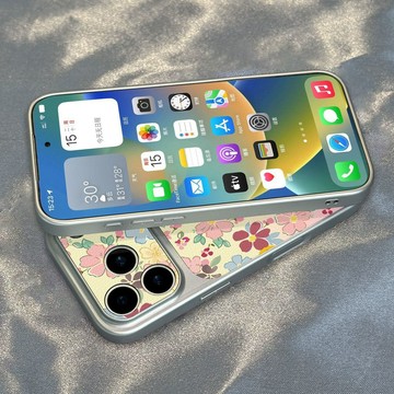 ✨保護殼✨彩色花卉蘋果17promax手機殼iPhone16小羊皮15/14大視窗13/12/11