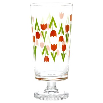 ADERIA 昭和浪漫低腳玻璃杯 - 350ml  鬱金香 透明色  1個