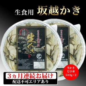 定期便 牡蠣 坂越かき 剥き牡蠣 500g×2[ 生牡蠣 かき カキ むき身 剥き身 生食 冬牡蠣