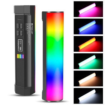 Puluz PU4138 17cm/6.7in 便攜式 RGB 燈棒磁性 LED 燈管燈棒 6W 攝影補光燈 2500K