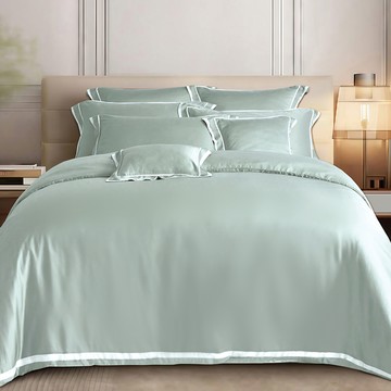 80支天絲新品_東妮寢飾(雙人/加大/特大)100%天絲™萊賽爾素色被套床包組／葉影