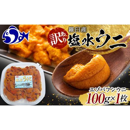 ふるさと納税 訳あり塩水うに（ばふんうに）100g×1枚 北海道 知床 羅臼 天然 エゾバフン ウニ 雲丹 海鮮 魚介 UNI-0111 北海道羅臼町