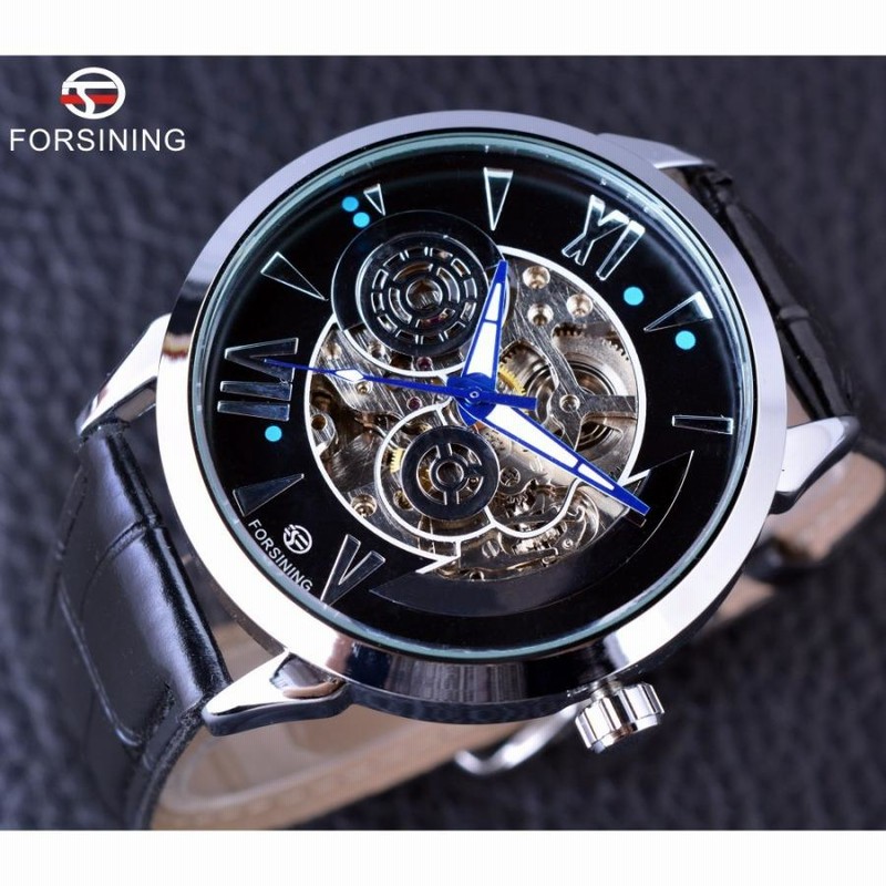 Amazon | FORSINING メンズスケルトンウォッチ 自動機械式腕時計