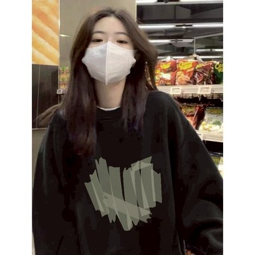 CHAOO 大學t 衛衣 大學t長袖女 加絨衛衣 oversize 大學t 黑色大學t 情侶裝 女生衣服 秋冬上衣