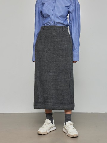 Cabra Detail Skirt _ Grey